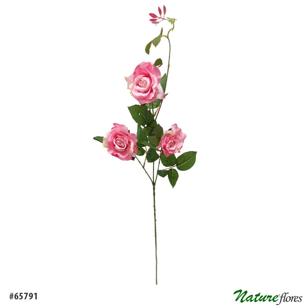 Galho de Rosa Flor Artificial 3F (85cm) - Imagem 12