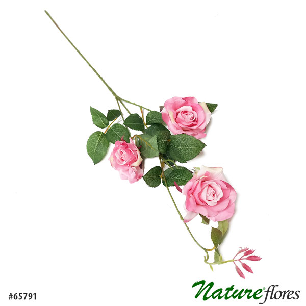 Galho de Rosa Flor Artificial 3F (85cm) - Imagem 8