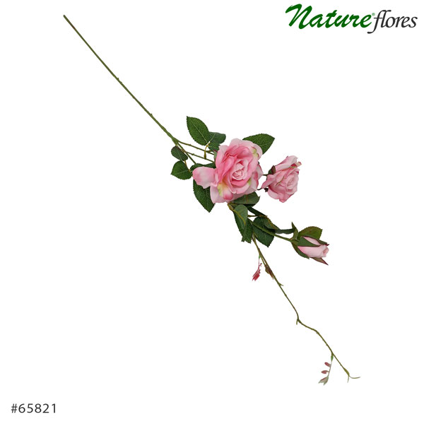 Galho de Rosa Flor Artificial 2F 1BT(85cm) - Imagem 4