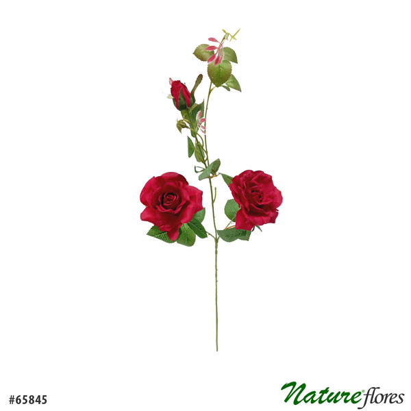 Galho de Rosa Flor Artificial 2F 1BT(85cm) - Imagem 9