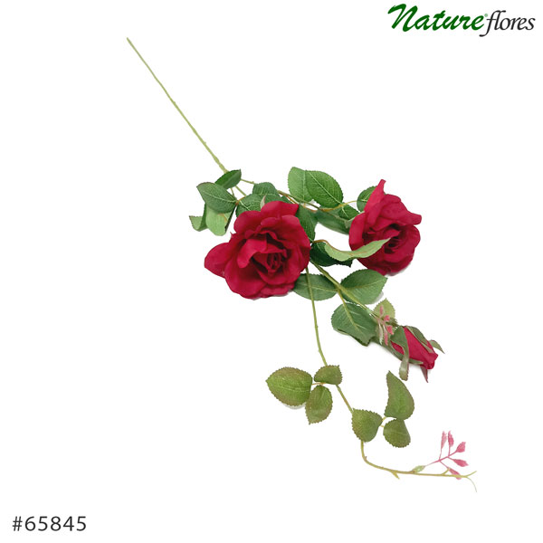 Galho de Rosa Flor Artificial 2F 1BT(85cm) - Imagem 6