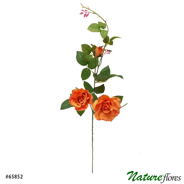 Galho de Rosa Flor Artificial 2F 1BT(85cm) - Imagem 14