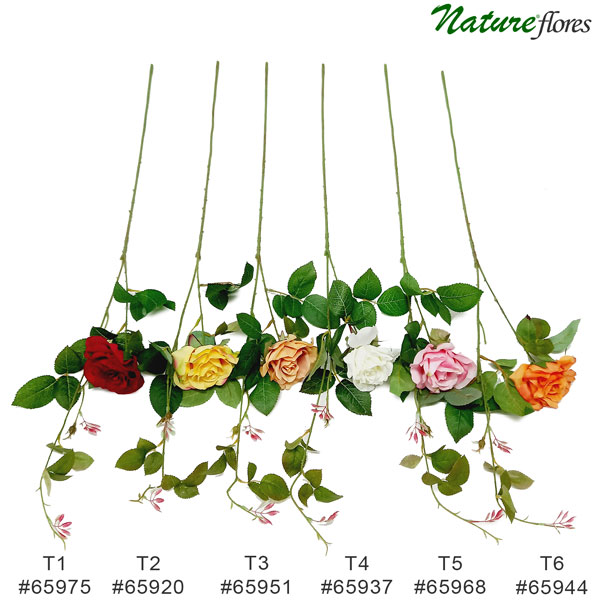 Galho de Rosa Flor Artificial 1F (90cm) - Imagem 2
