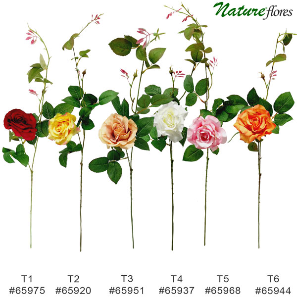 Galho de Rosa Flor Artificial 1F (90cm)
