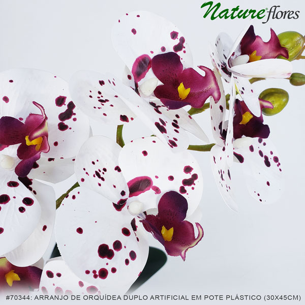 Arranjo de Orquídea Duplo Artificial em pote plástico (30x45cm) - Imagem 5
