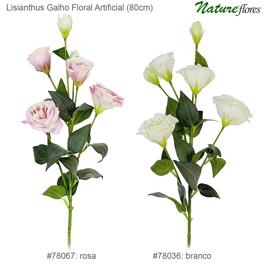 Lisianthus Galho Floral Artificial (80cm) - Imagem 2