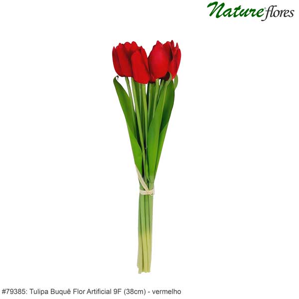 Tulipa Buquê Flor Artificial 9F (38cm) - Imagem 7
