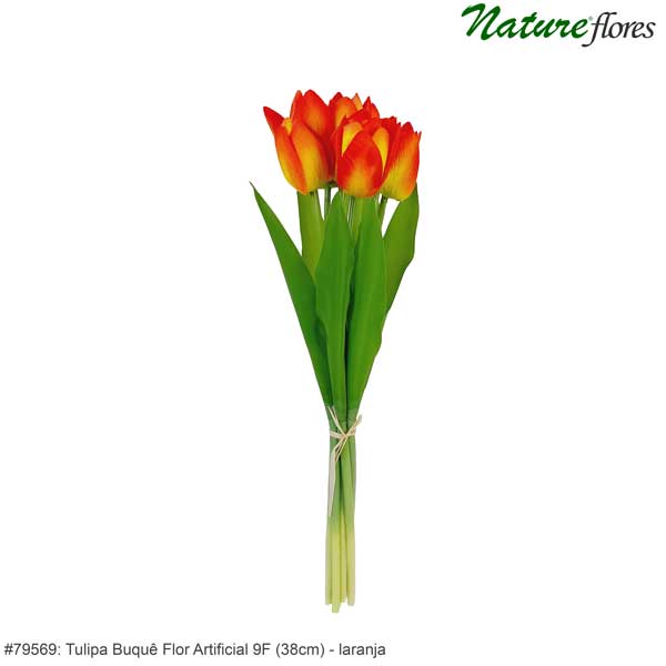 Tulipa Buquê Flor Artificial 9F (38cm) - Imagem 5