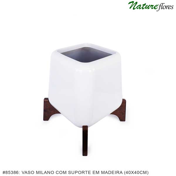 Vaso Milano com suporte em madeira - Imagem 8