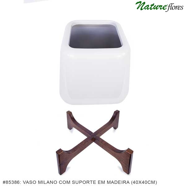 Vaso Milano com suporte em madeira - Imagem 9