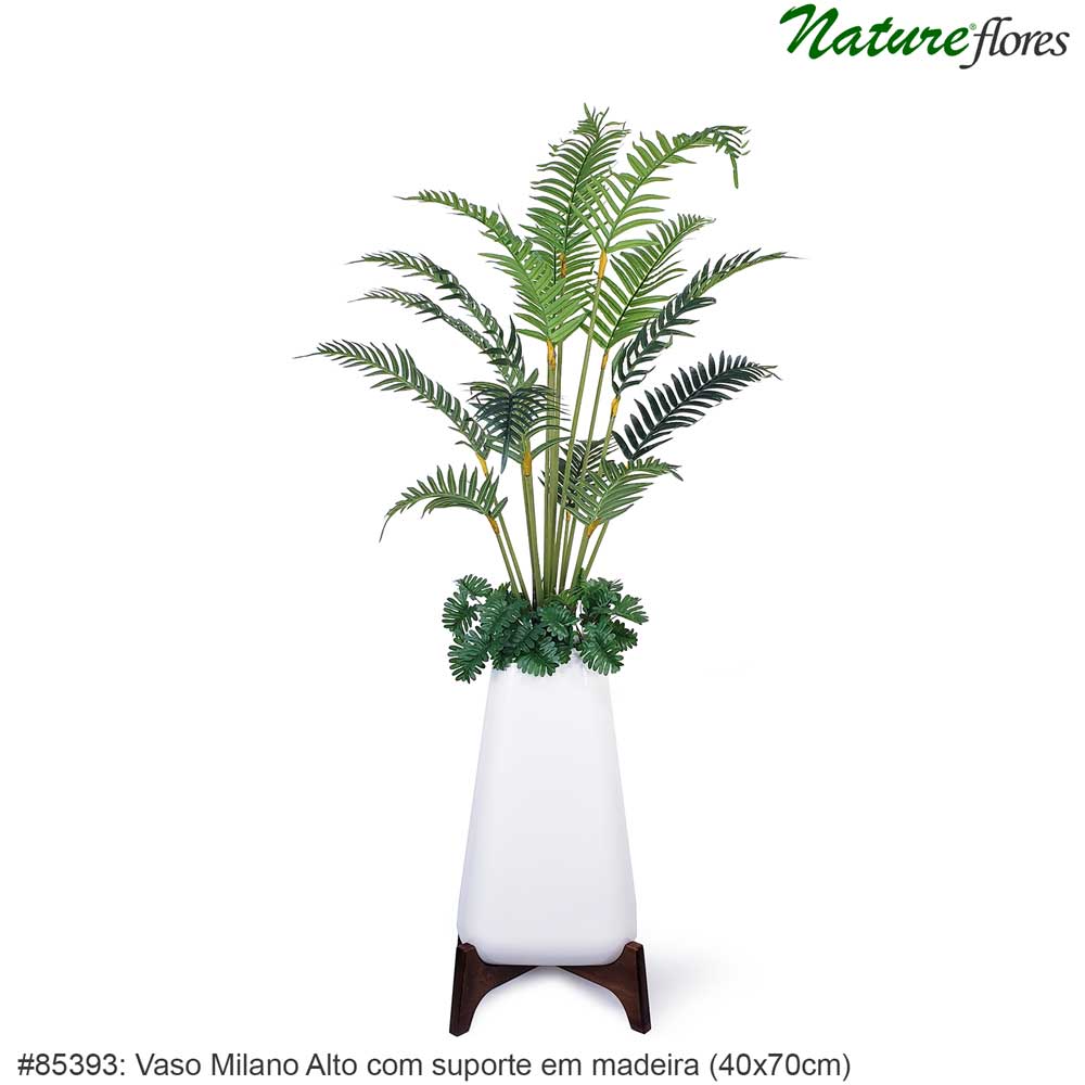 Vaso Milano com suporte em madeira - Imagem 5