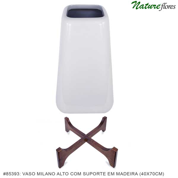 Vaso Milano com suporte em madeira - Imagem 11