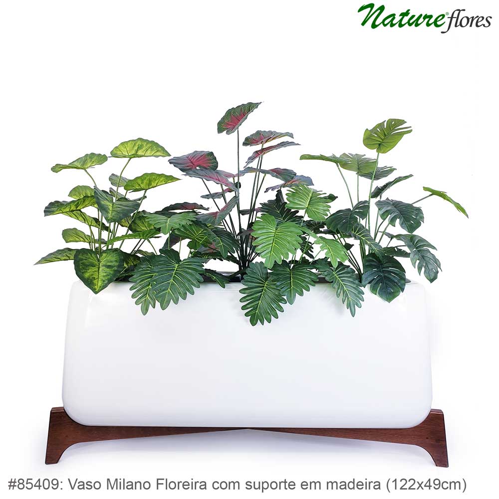 Vaso Milano com suporte em madeira - Imagem 4