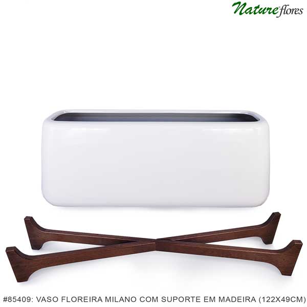 Vaso Milano com suporte em madeira - Imagem 6