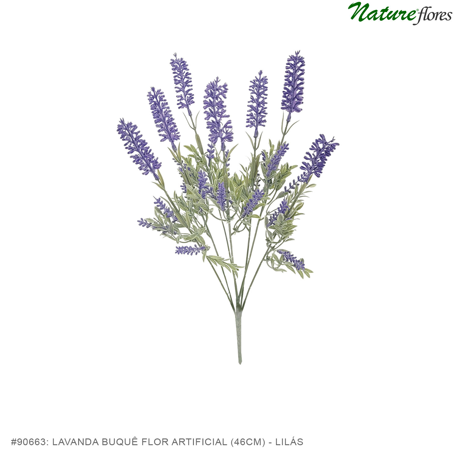 Lavanda Buquê Flor Artificial (46cm) - lilás - Imagem 3