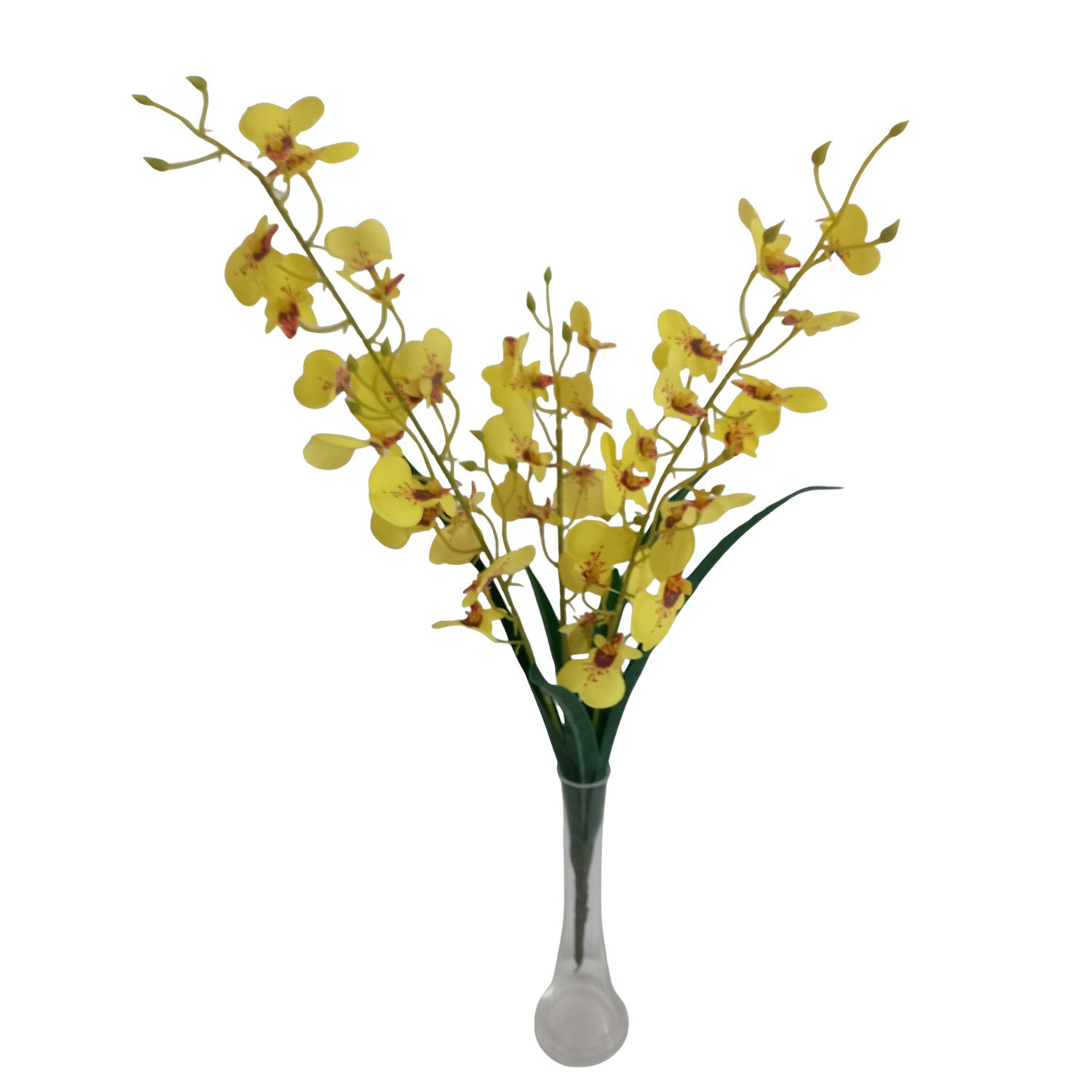 Orquídea Chuva de Ouro artificial com folhas (Buque 50cm) - Imagem 2