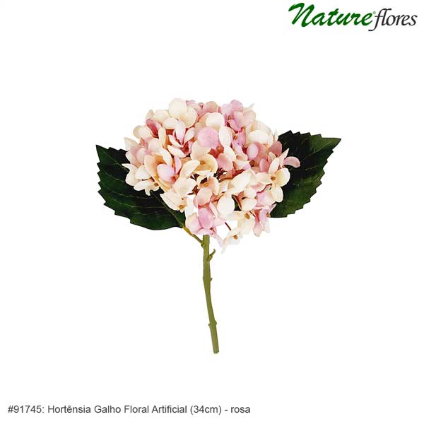 Hortênsia Galho Floral Artificial (34cm) - Imagem 2