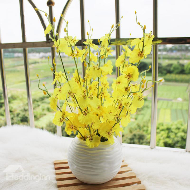 Orquídea Chuva de Ouro Amarelo Flor Artificial (85cm) - Imagem 4