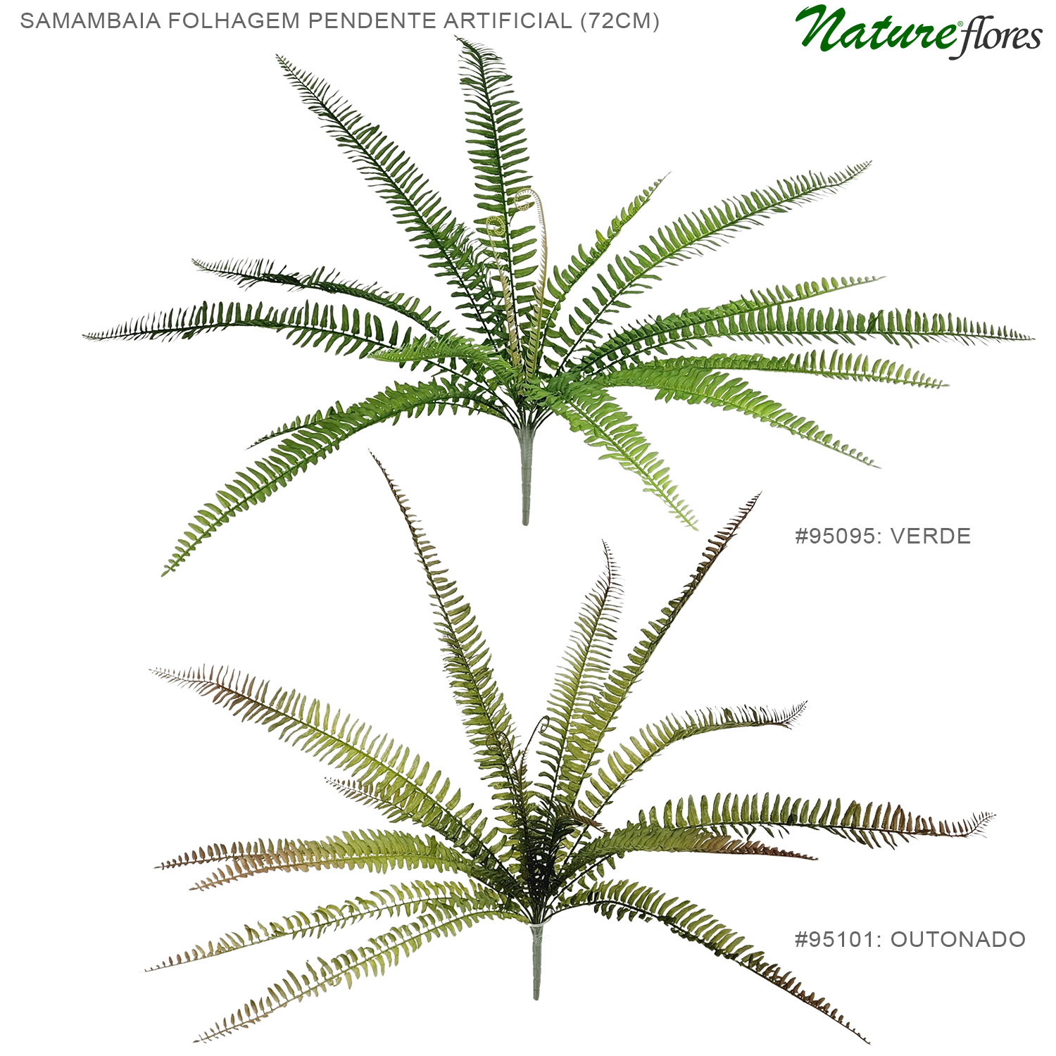 Samambaia Folhagem Pendente Artificial (72cm)