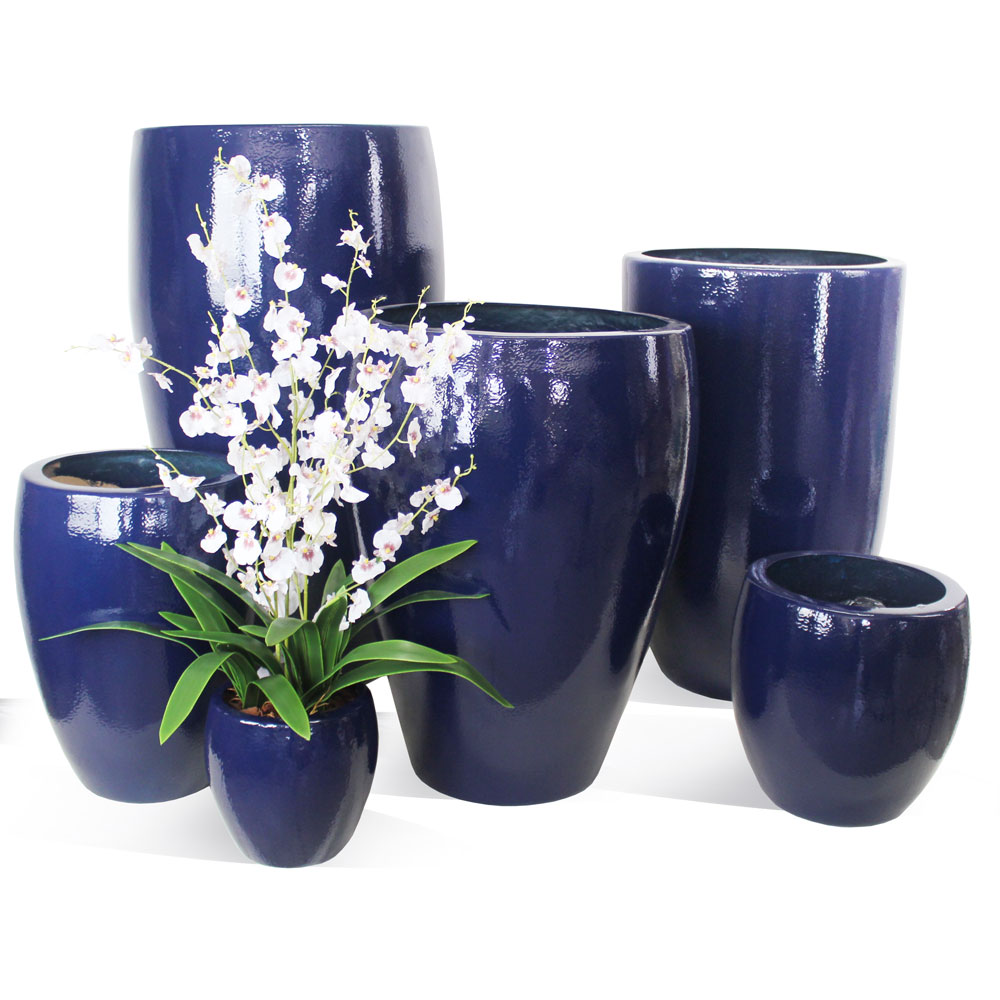 Vaso Esmaltado Fibra Jardim - azul riviera - Imagem 3