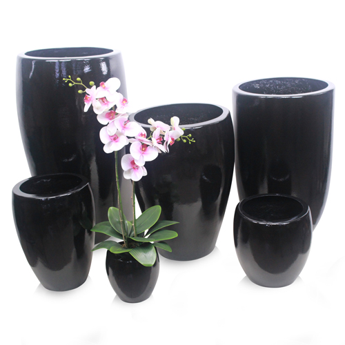 Vaso Esmaltado Fibra Jardim - preto - Imagem 3
