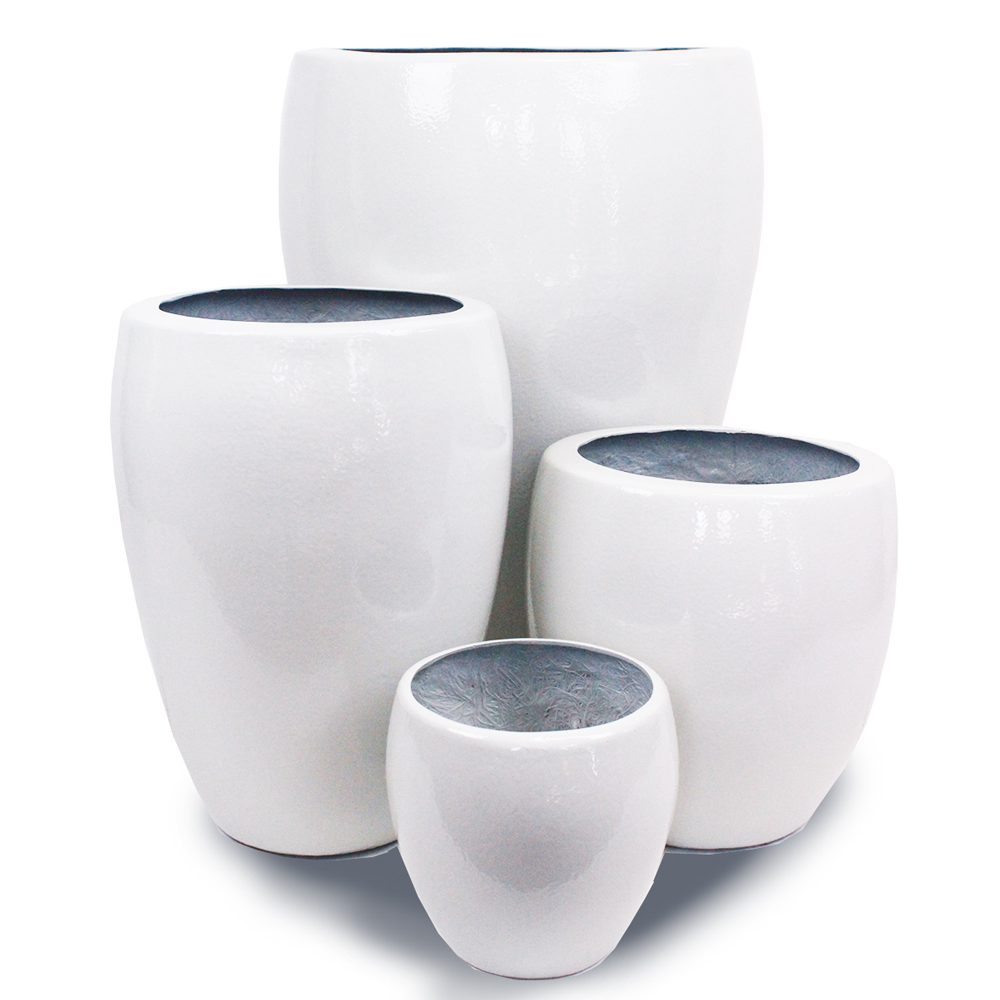 Vaso Esmaltado Fibra Jardim - branco - Imagem 3