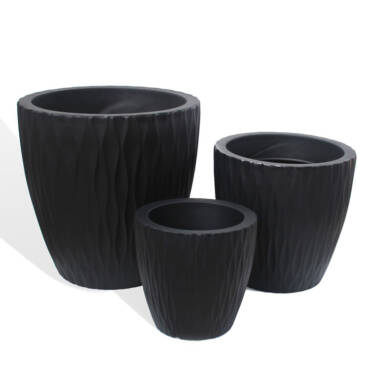 Vaso Maresias Redondo Preto em Polietileno