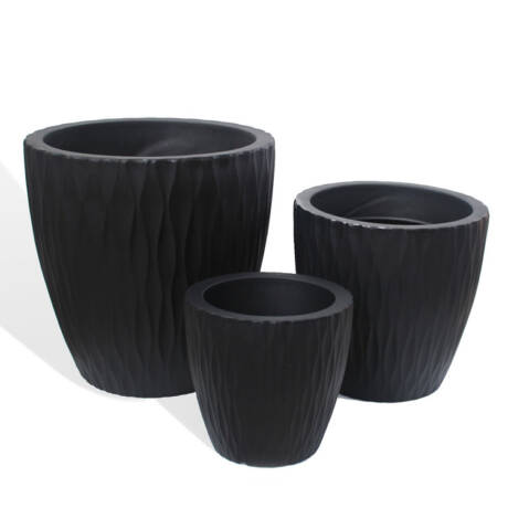 Vaso Maresias Redondo Preto em Polietileno