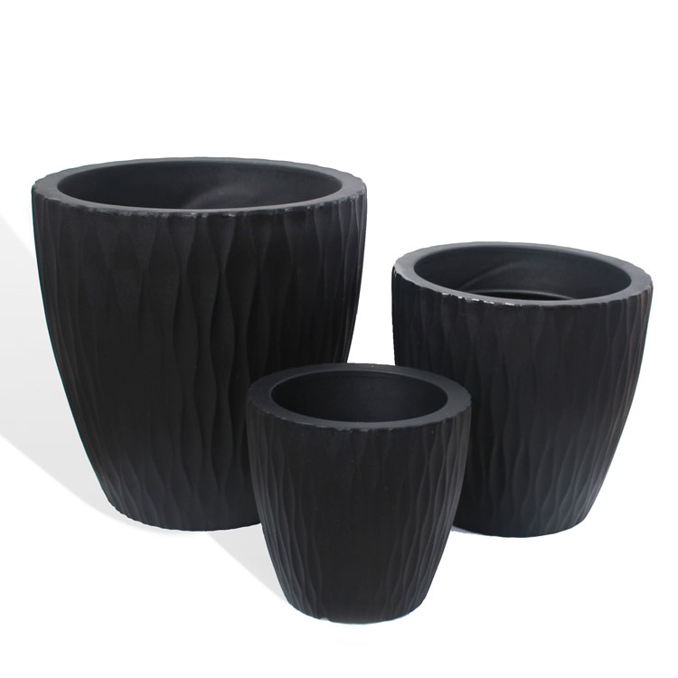 Vaso Maresias Redondo Preto em Polietileno