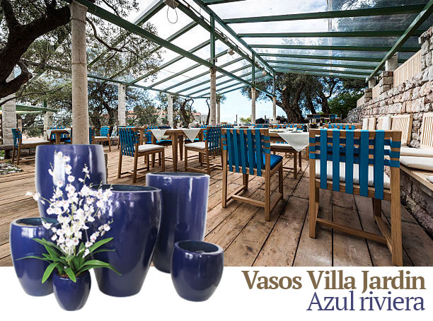 Vaso Esmaltado Fibra Jardim - azul riviera - Imagem 2