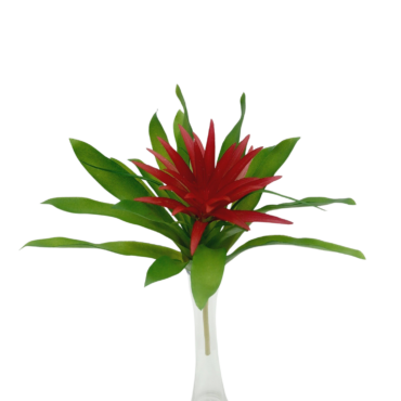 Bromélia Mini Planta Artificial (25cm) - Vermelho